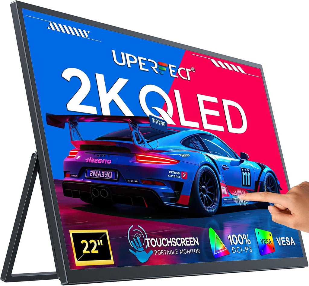 UPERFECT 22' 2K QLED Portable Touchscreen Monitor with 22-inch Laptop Sleeve
