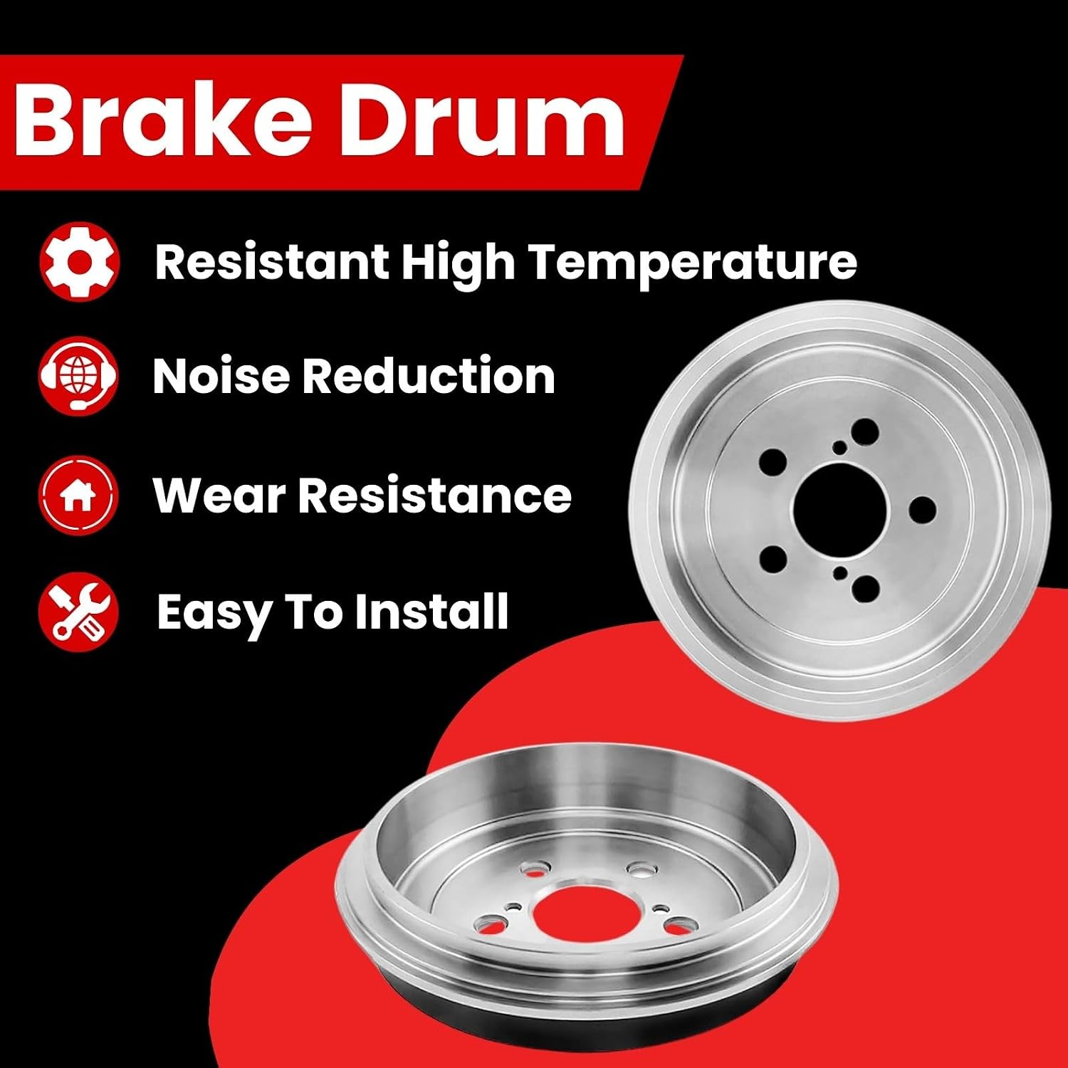 Arrhythmic 12X Semi-Metallic Brake Pads Rotors Shoes & Drum Set Front Rear Left Right for Honda Civic 1.8L 2006-2011 Automotive Replacement Brake Kit