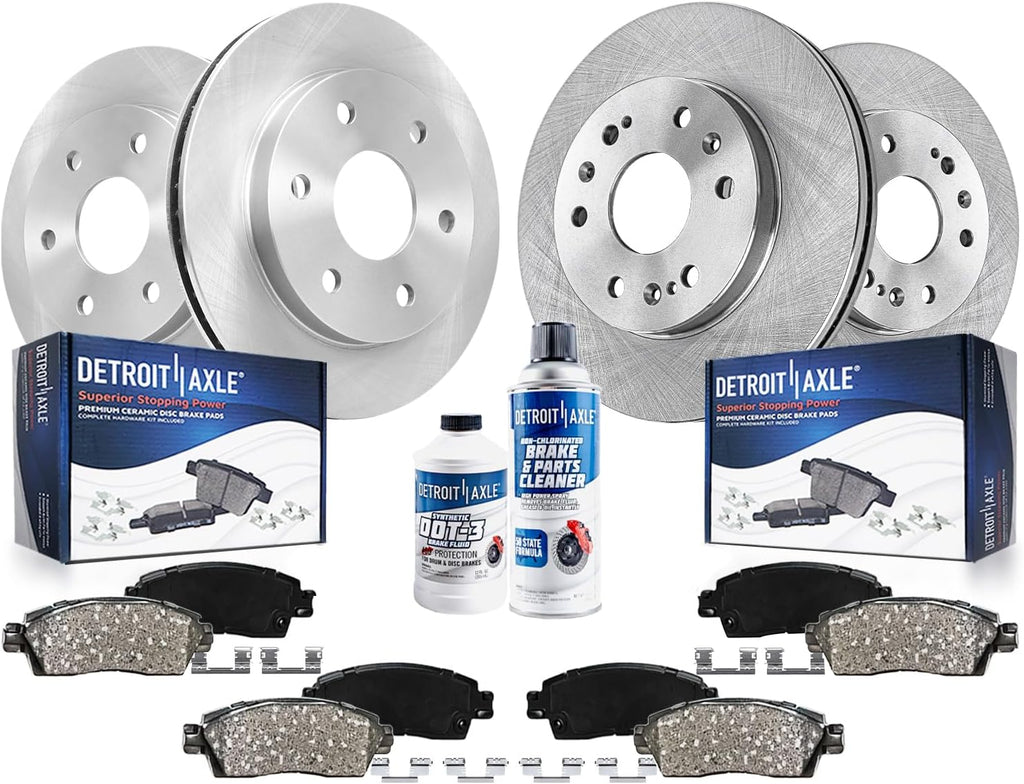 Detroit Axle - Brake Kit for Silverado Suburban Sierra 1500 Chevy Avalanche Tahoe GMC Yukon Cadillac Escalade ESV EXT, Front and Rear Disc Brake Rotors Ceramic Brake Pads Replacement