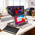 Triple Aero 15.6' Pro Premium Triple Portable Monitor Extender, 1080P FHD Triple Screen Laptop Monitor Extender, Portable Monitor for Lap Top with 360° Rotation Adjustable Viewing Angles