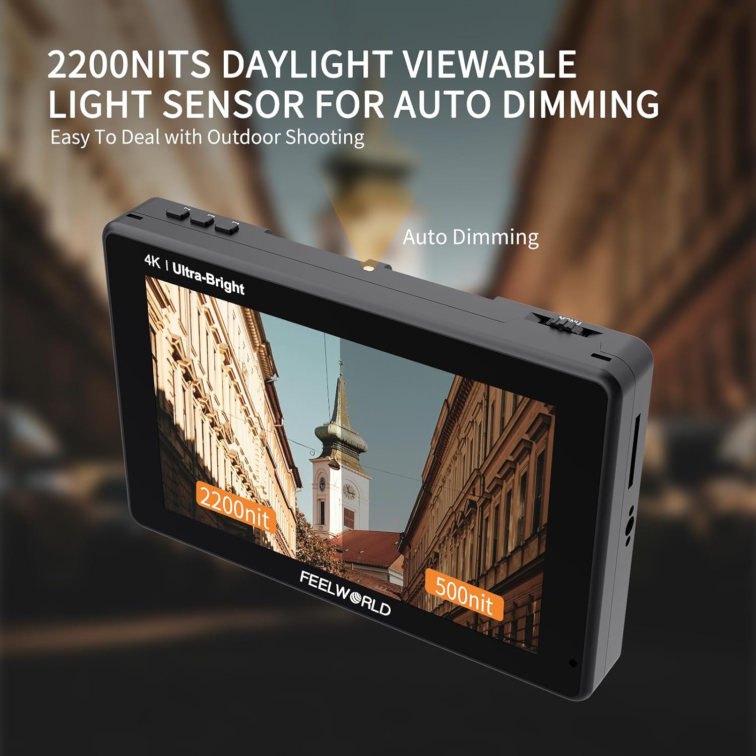 FEELWORLD LUT7 7' 2200nit 1920x1200 FHD IPS Touchscreen Camera DSLR Field Monitor with 3D LUT Waveform HDR 4K HDMI in Out, F750 Battery and Carry Case, ‌Auto Bright Adjustment for Outdoor