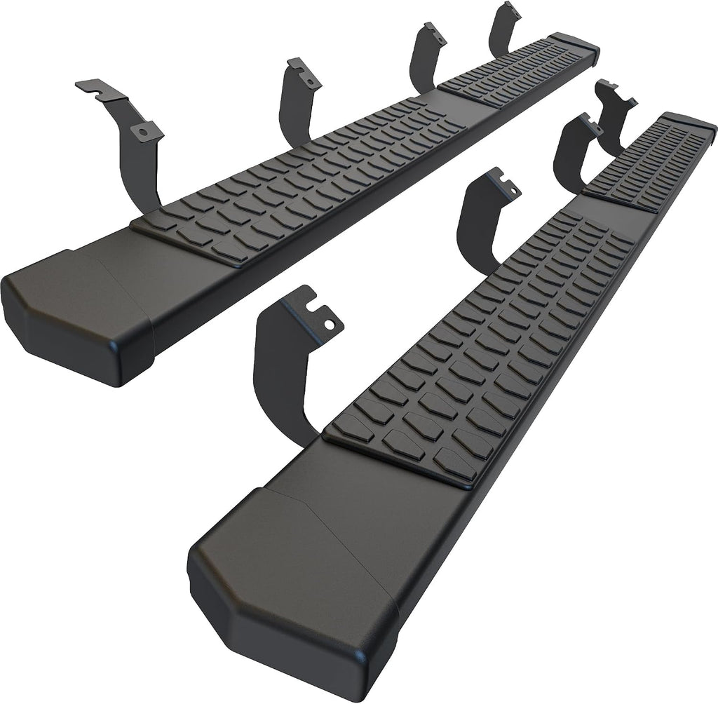 6 Inches Running Boards Side Steps Compatible with 2022-2026 Toyota Tundra Crewmax Cab 4 Full Size Doors, Black Textured Aluminum Nerf Bars