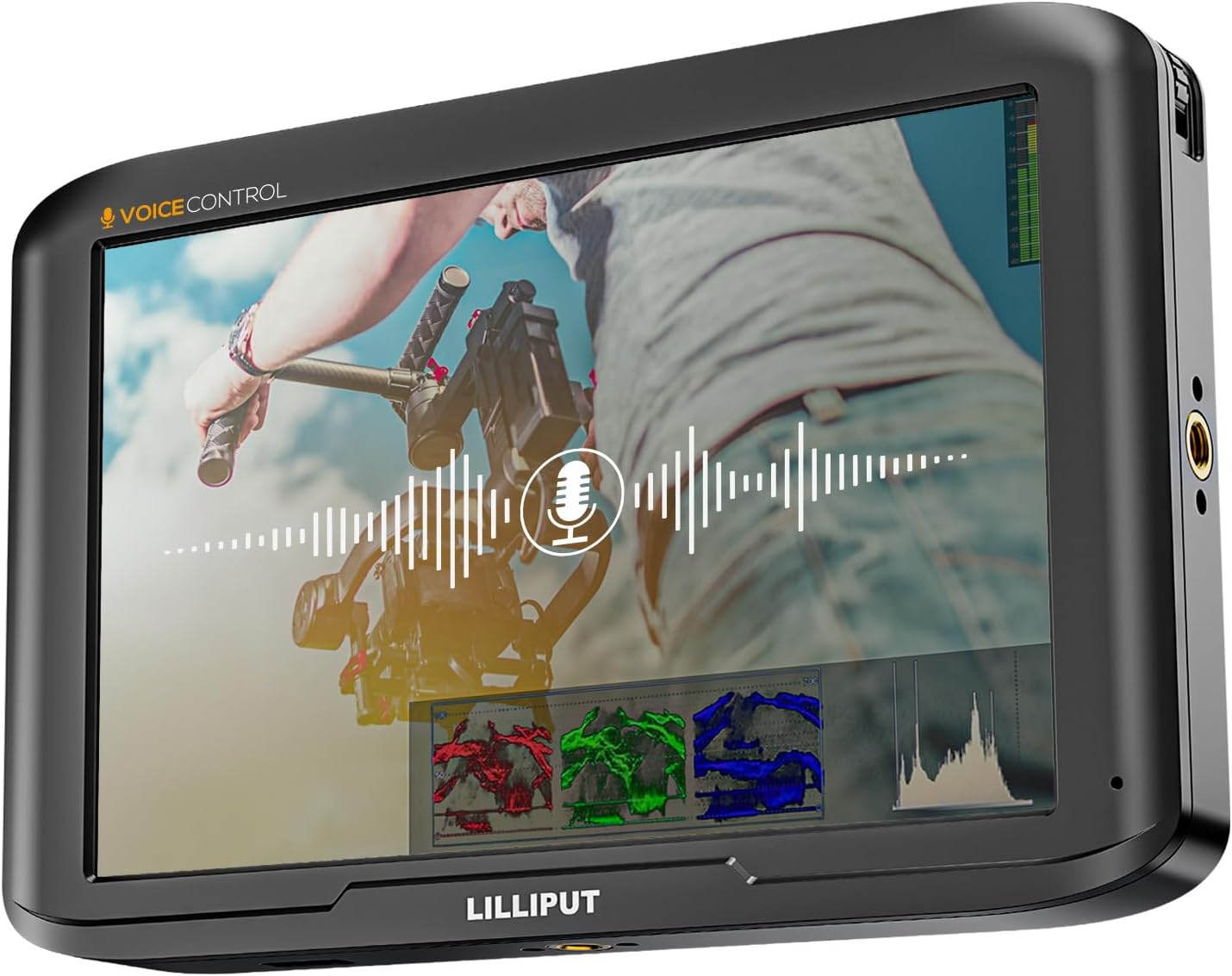 LILLIPUT V7 7' 4K HDMI Camera Monitor, 1920×1200, Voice Control, 3D LUT, HDR, Waveform/False Color/Peaking, 100% Rec.709, HDMI 2.0 in/Out, NP-F Battery Slot