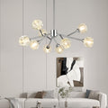 Weesalife Sputnik Chandeliers for Dining Room Light Fixture Over Table, Modern Crystal Chandeliers, 9 Lights Chrome Lighting Fixtures for Living Room Bedroom Kitchen Island Bar