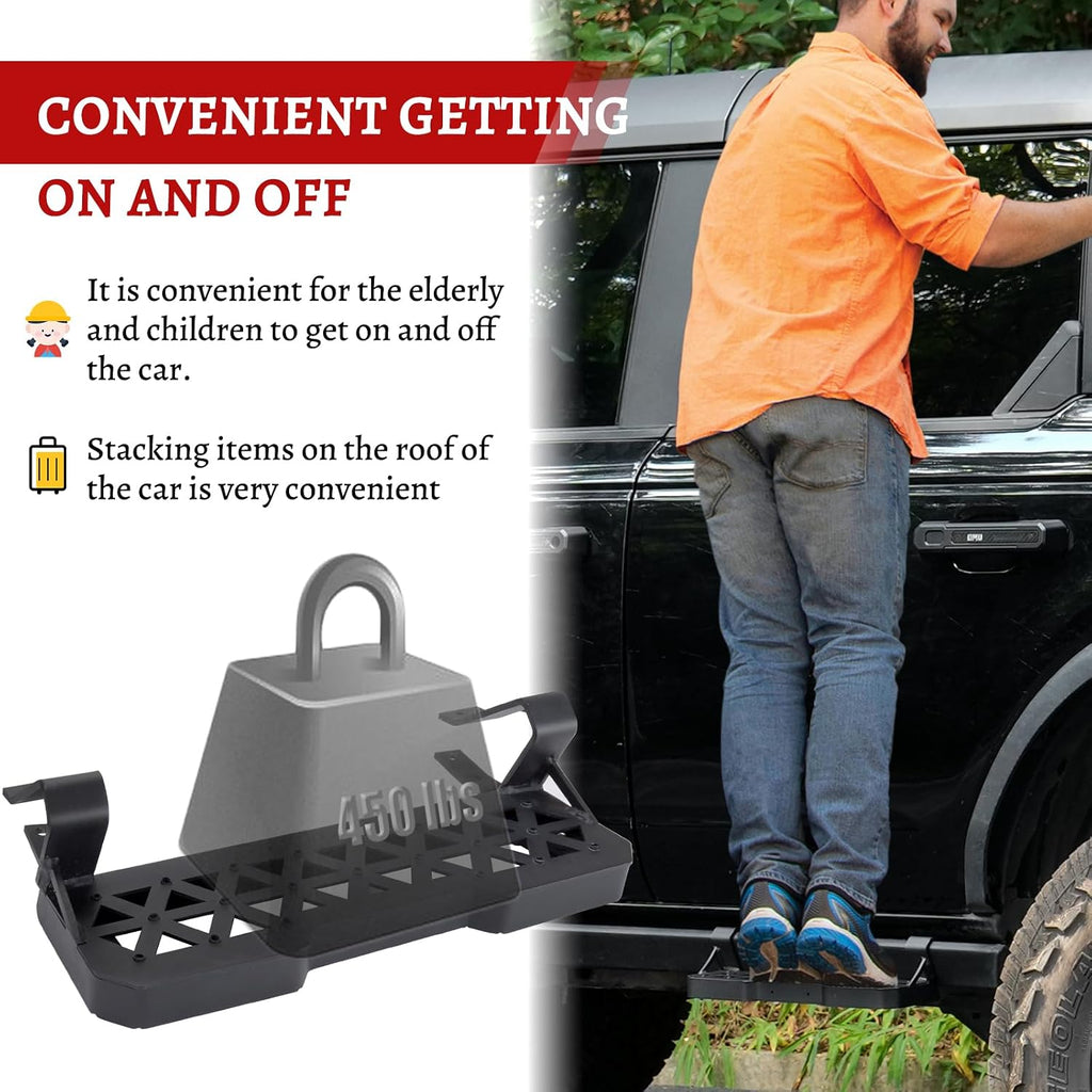4PCS Z-Steps Add-On Running Boards for Ford Bronco 2021-2025 with Rock Rail Side Steps 4-Doors Accessories(Not Fit Raptor or Sport)