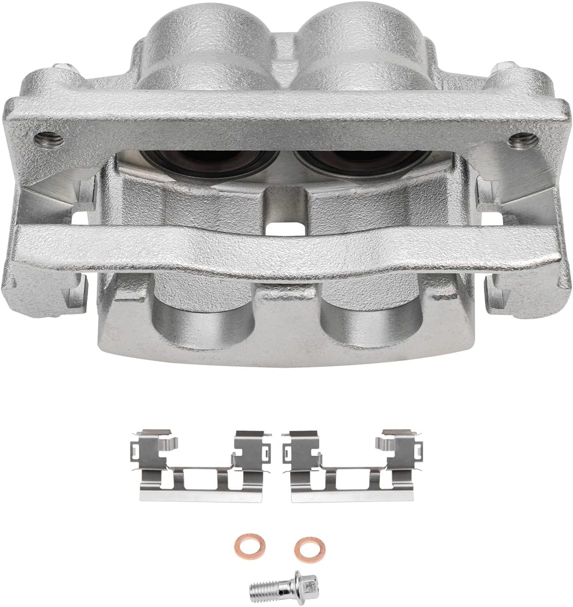 Detroit Axle - Front Drilled Rotors Right Brake Caliper Replacement for 2007-2016 Traverse Acadia Enclave Outlook - 3pc Set
