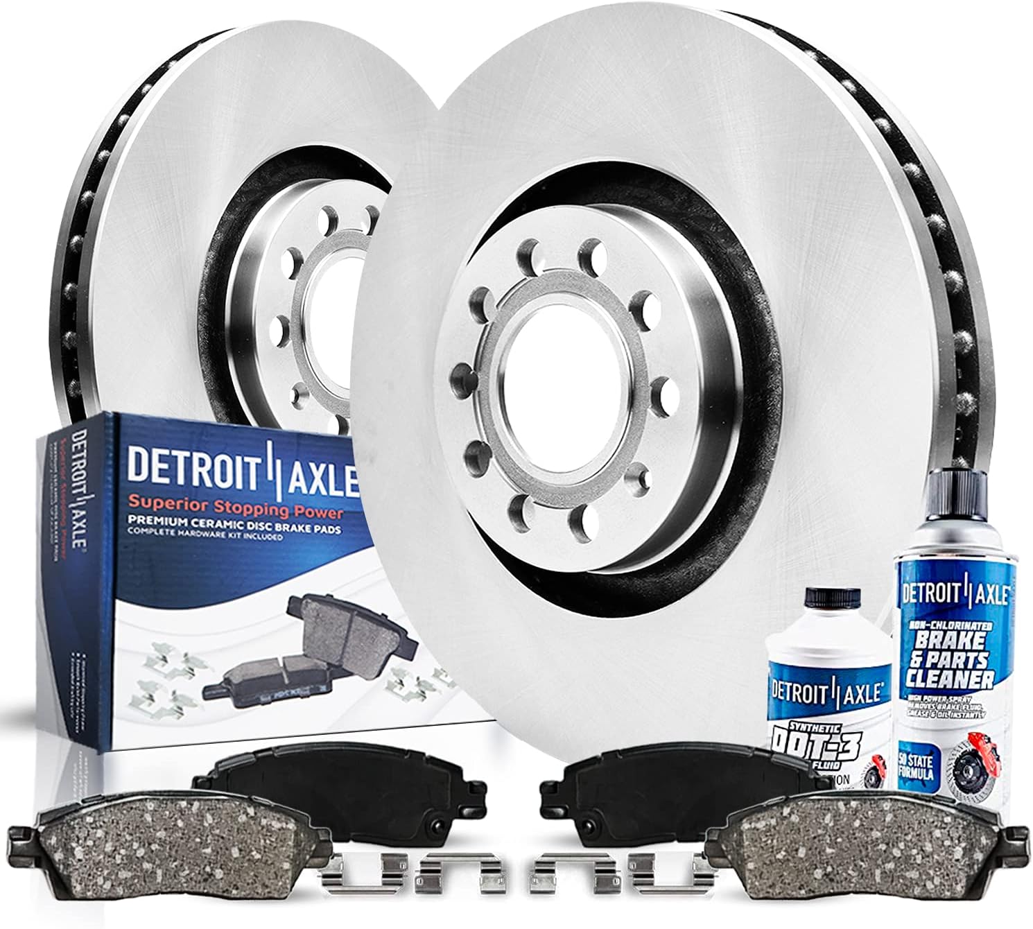 Detroit Axle - Front Brake Kit for Audi A3 TT Quattro Volkswagen Golf Alltrack GTI Disc Brakes Rotors Ceramic Brake Pads Replacement: 12.28' inch Rotor