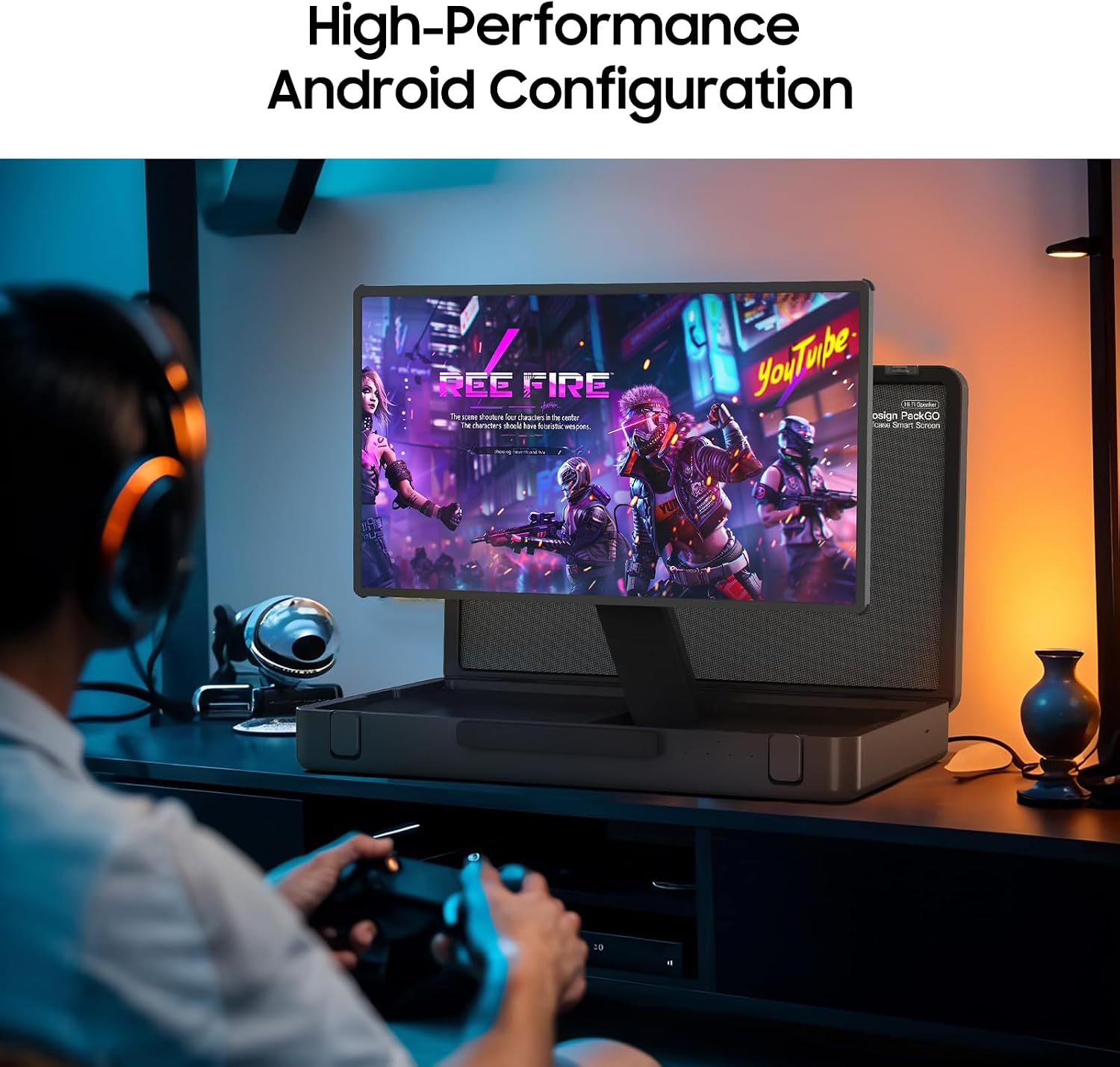 apolosign packgo 27-Inch Portable Entertainment System, Compact Suitcase Design Smart TV, Android OS, Bluetooth 3D Speakers, Built-in Battery 6H, Briefcase Screen Perfect for Travel & Parties (Gray)
