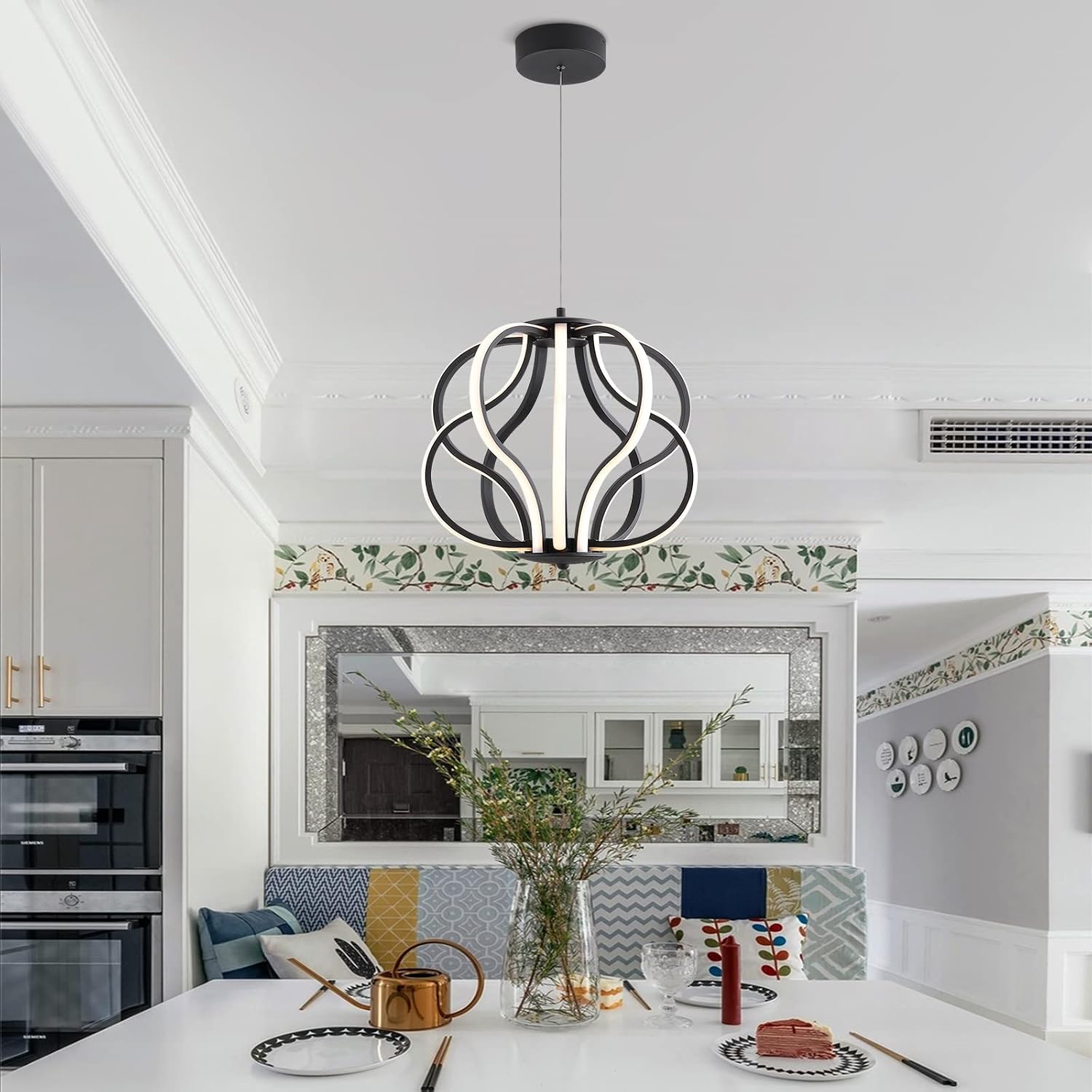Modern LED Chandelier Acrylic Design Adjustable Hanging Chandelier Easy Install Suitable for Dining Room Living Room Bedroom Kitchen and Corridor