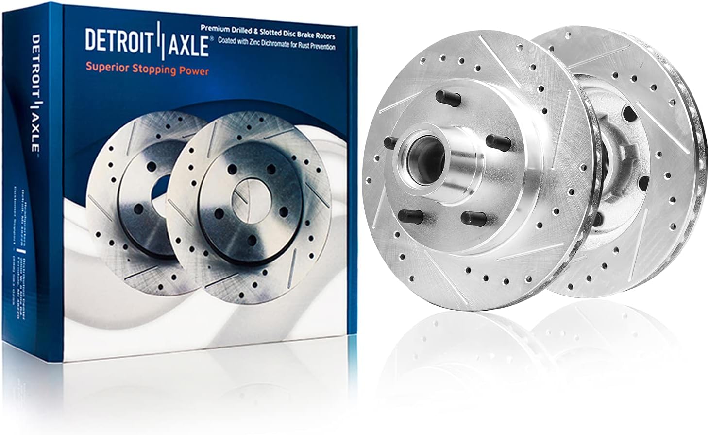 Detroit Axle - Front Brake Rotors for Chevrolet Camaro El Camino Malibu S10 Blazer GMC Sonoma Buick Regal Drilled and Slotted Disc Brake Rotors Replacement Brakes