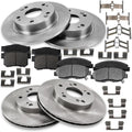[4-Wheel Disc Brakes] Front 10.3 inch and Rear 10.24 inch for 2006-2011 Honda Civic Brake Kit, 2007 2008 2009 2010 Vented Brakes Rotors and Ceramic Pads Replacement, 31311 465A 31420 537