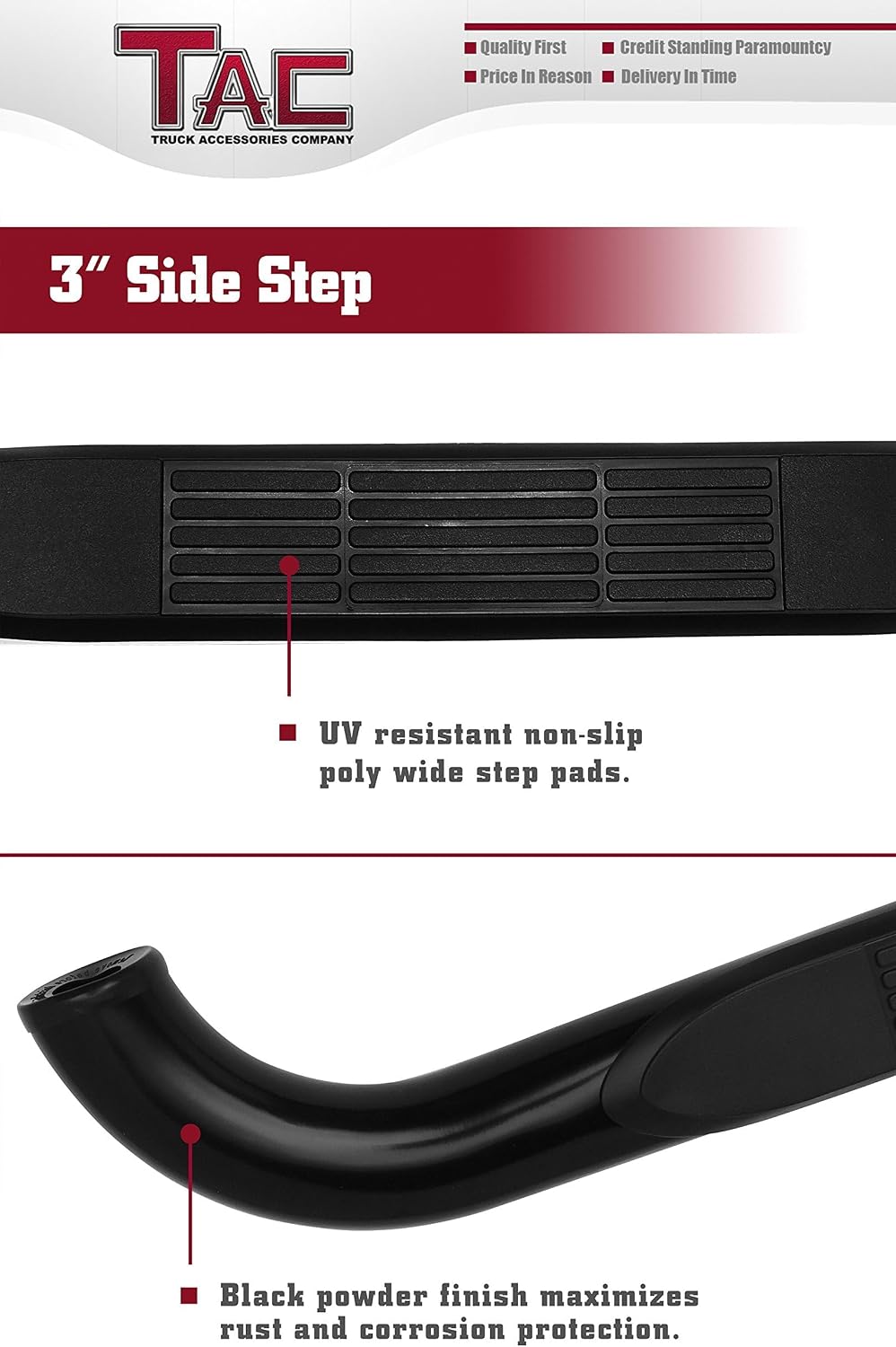 TAC Side Steps Fit 2001-2006 Ford Explorer Sport Track 3 inches Black Side Bars Nerf Bars Step Rails Running Boards Off Road Automotive Exterior Accessories (2 Pieces Running Boards)
