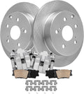 Detroit Axle - Rear Disc Rotors + Brake Calipers + Ceramic Brake Pads Kit Replacement for 2010 2011 2012 Lexus HS250h - 6pc Set