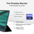 Plugable USB C Portable Monitor and USB C to Ethernet Adapter Bundle: 15.6' Monitor with 100W Charging, 3X USB-C 10Gbps, Protective Case/Stand, and 2.5Gbps Type C Ethernet Adapter