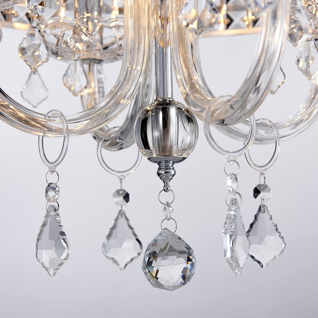 Saint Mossi 4-Lights K9 Crystal Chandelier Modern Chandelier Light Fixture, Crystal Pendant Light Fixture Modern Ceiling Light Fixtures,H17 x D18,Chain Adjustable