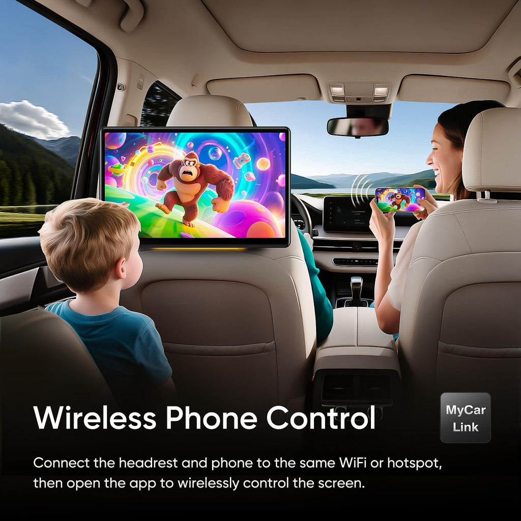 14inch Android Portable Car TV Headrest Monitor Tablet for Cars Back seat Support Phone Wireless mirroring Touchscreen with WiFi/Bluetooth/HDMI/USB/Video Player 4+64G 1pc