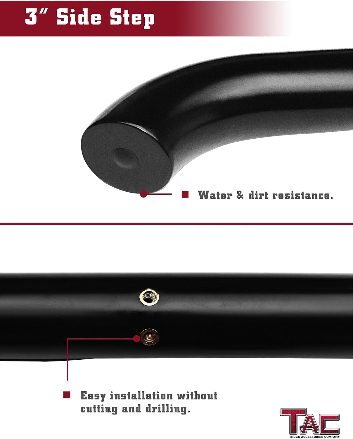 TAC Side Steps Fit 2009-2015 Honda Pilot 3 inches Black Side Bars Nerf Bars Step Rails Running Boards Off Road Automotive Exterior Accessories (2 Pieces Running Boards)