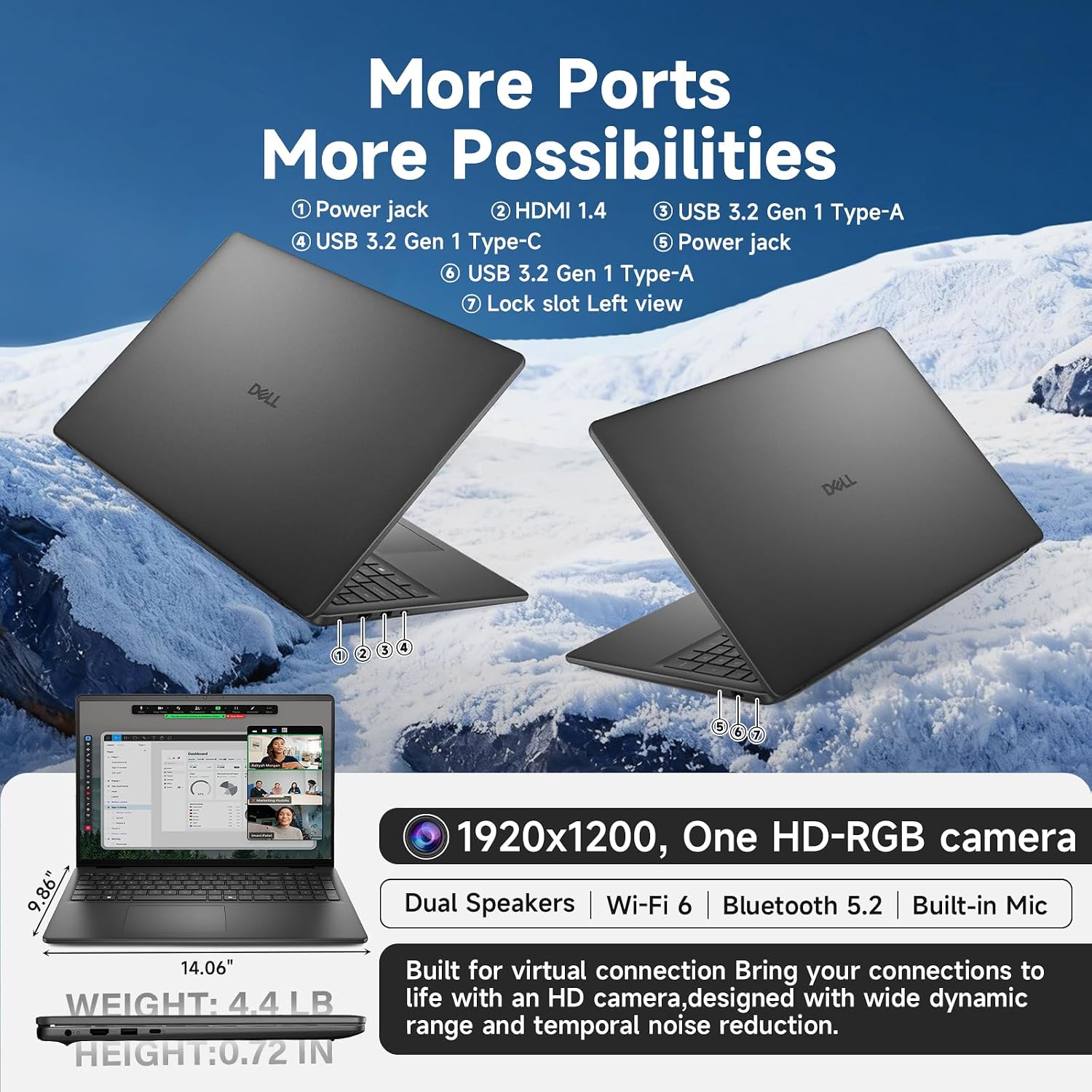 Dell 16 Touchscreen Laptop Computer, 16' FHD+ WVA Touchscreen, Intel 10-Core 7-150U (Up to 5.4GHz), Wi-Fi 6, Backlit KB, Numeric Keypad, Copilot Key, Win 11 pro, 32GB DDR5, 2TB SSD