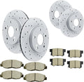 Acinoparts Brake Kit Front （10.31 Inch）and Rear （10.24 Inch）Drilled and Slotted Brake Rotors Ceramic Brake Pads for Honda Civic （4-Wheel Disc Brakes）2006 2007 2008 2009 2010 2011