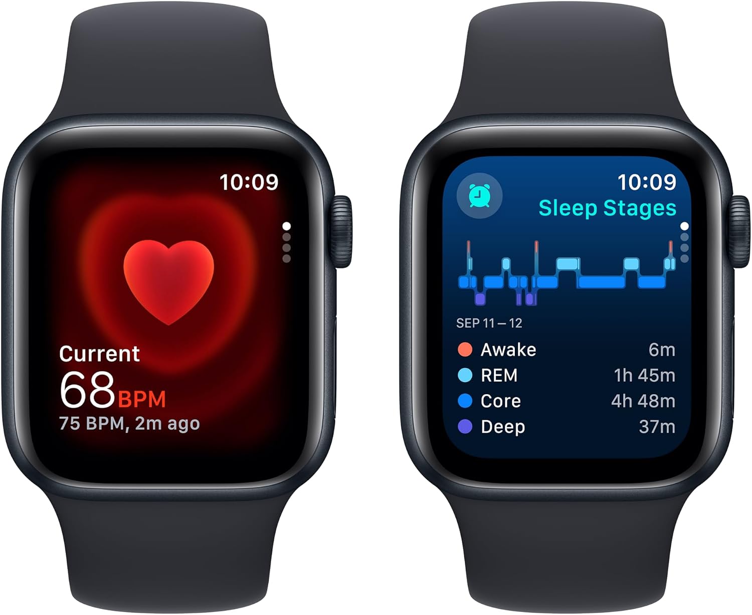 Apple Watch SE (2nd Gen) [GPS + Cellular 40mm] Smartwatch with Midnight Aluminum Case with Midnight Sport Band S/M (Renewed)