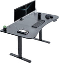 VIVO Electric 63 x 32 in Dual Motor Standing Desk, Memory Height Adjustment, 2B Series, Black Carbon Fiber Top Black Frame, DESK-KIT-2B1R