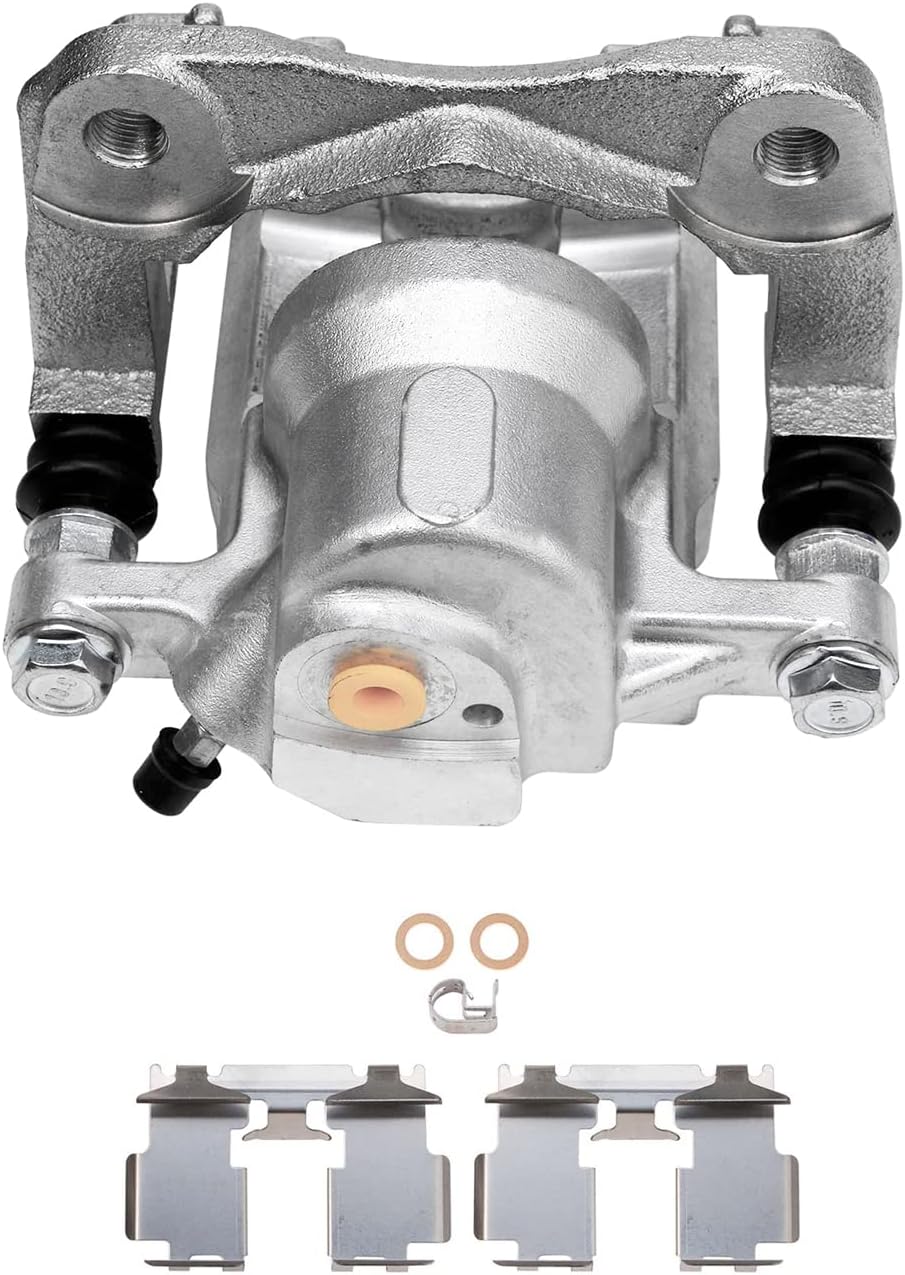 Detroit Axle - Rear Disc Rotors + Brake Calipers + Ceramic Brake Pads Kit Replacement for 2010 2011 2012 Lexus HS250h - 6pc Set