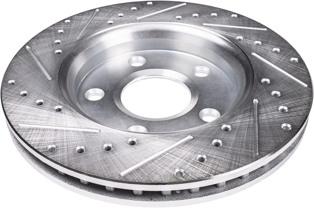 Detroit Axle - Brake Rotors for 2012 2013 Audi A5 Quattro A6, Drilled and Slotted Disc Brake Rotors Replacement : 12.60' inch Front and 12.99' inch Rear Rotors