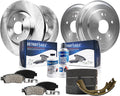 Detroit Axle - Brake Kit for 2012 2013 2014 2015 Honda Civic Front Disc Brakes Rotors Ceramic Pads Rear Brake Drums Semi-metallic Brake Shoes Replacement : 10.31' inch Front Rotor