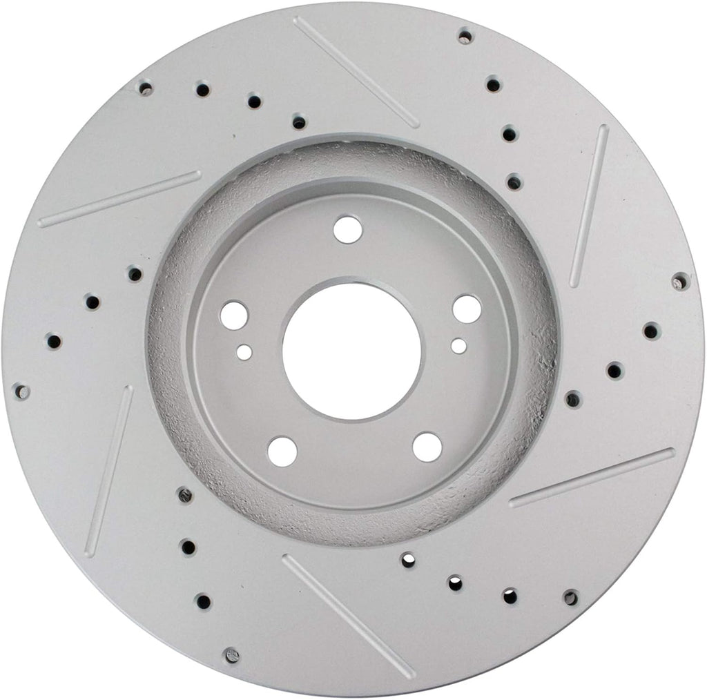 TRQ Performance Front and Rear Brake Rotor Set G Coated Drilled and Slotted Compatible with 1999-2003 Acura TL