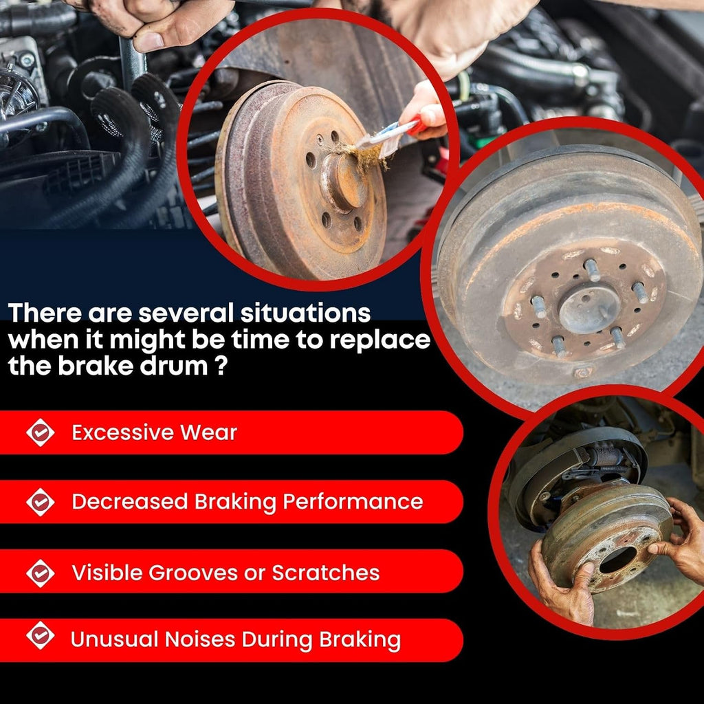 Arrhythmic Drum Brake Kit 2PCs Rear Automotive Replacement Brake Drums for Honda Civic 1.8L 2006 2007 2008 2009 2010 2011 2012 2013 2014 2015, for Honda Civic 1.8L Manual 2013 2014 2015