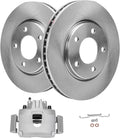 Detroit Axle - Front Disc Rotors Passenger Side Brake Caliper Replacement for 2001-2007 Dodge Grand Caravan Chrysler Town & Country - 3pc Set