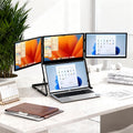 15.6' Laptop Tri-Fold Monitor, 1920 x 1080 FHD Portable Laptop Screen Extender, Extended Screen with 360° Rotation Acjustable Viewing Angles