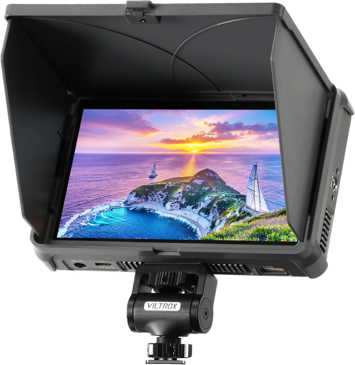 VILTROX Camera Field Monitor 4K 2000Nits 6 Inch Touchscreen Camera Monitor, Full HD 1920x1080 Video Monitoring, 3D Lut, 3G-SDI, Focus Peaking, with Sunshade Hood and Battery for Sony Canon Nikon