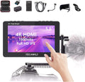 FEELWORLD F6 Pro +NP-F970 Battery, Charger, Storage Case kit, 5.5 Inch 4K HDMI Touch Screen On-Camera Monitor 1600nits High Bright FHD 1920x1080 Filed Monitor with F970 External Install and Power kit