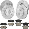 Front Rear Brake Kit Replacement for Honda Accord 2008-2017 Disc Brake Kits Compatible with Honda Accord 2008 2009 2010 2011 2012 2013 2014 2015 2016 2017