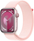 Apple Watch Series 9 [GPS + Cellular, 45mm] - Pink Aluminum Case with Pink Sport Loop, One Size (Renewed)