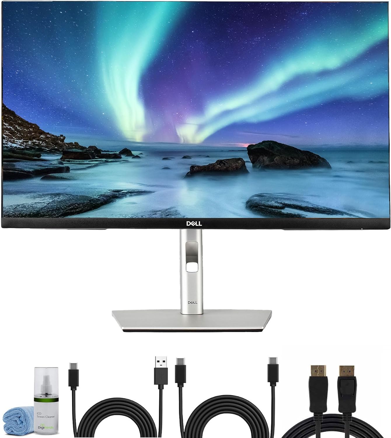 Dell P2725QE 4K UHD 27″ Computer Monitor with USB-C Hub and USB Cables (New Model) | IPS Display, 90W Power Delivery, Adjustable Stand + HDMI Cable + Cleaning Kit
