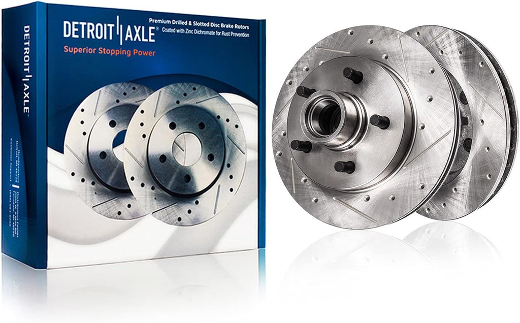 Detroit Axle - Brake Kit for 2WD 2000-03 Ford F-150, 2002 Lincoln Blackwood Replacement 2000 2001 2002 2003 Disc Brakes Rotors Ceramic Brake Pads, Front and Rear [4-Wheel Disc Brakes]