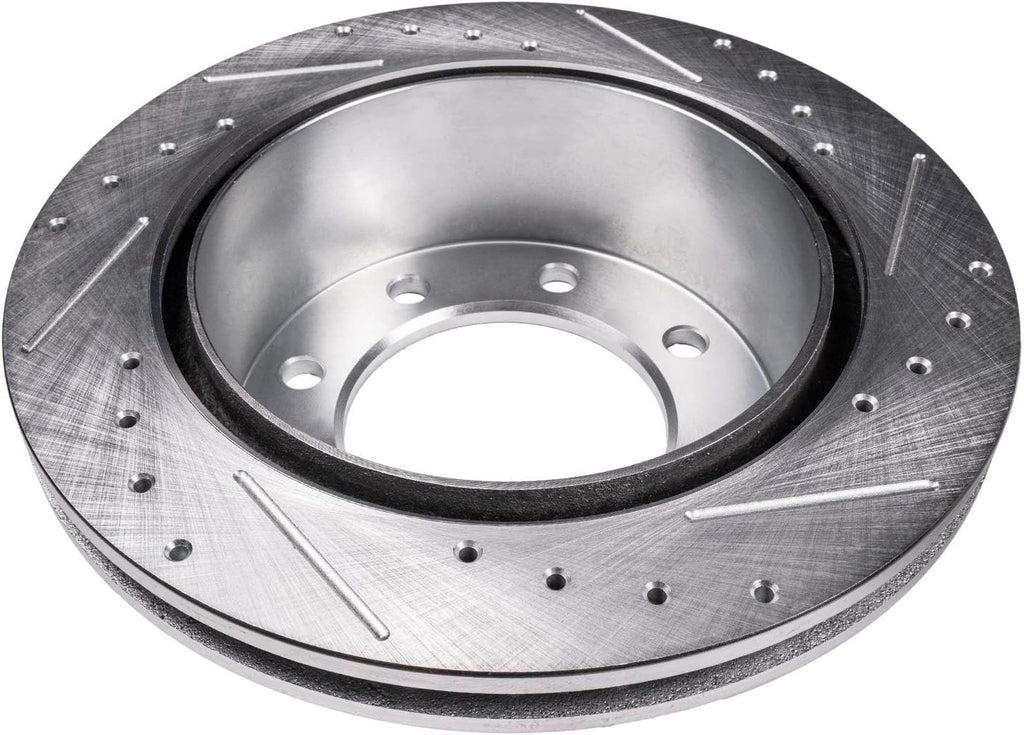 Detroit Axle - Front Brake Rotors for Cadillac DeVille Chevy GMC Suburban Avalanche Express Yukon XL Savana 2500 3500 4500 Silverado Sierra 1500HD 2500 HD 3500 HD Hummer H2, Slotted Brake Rotors