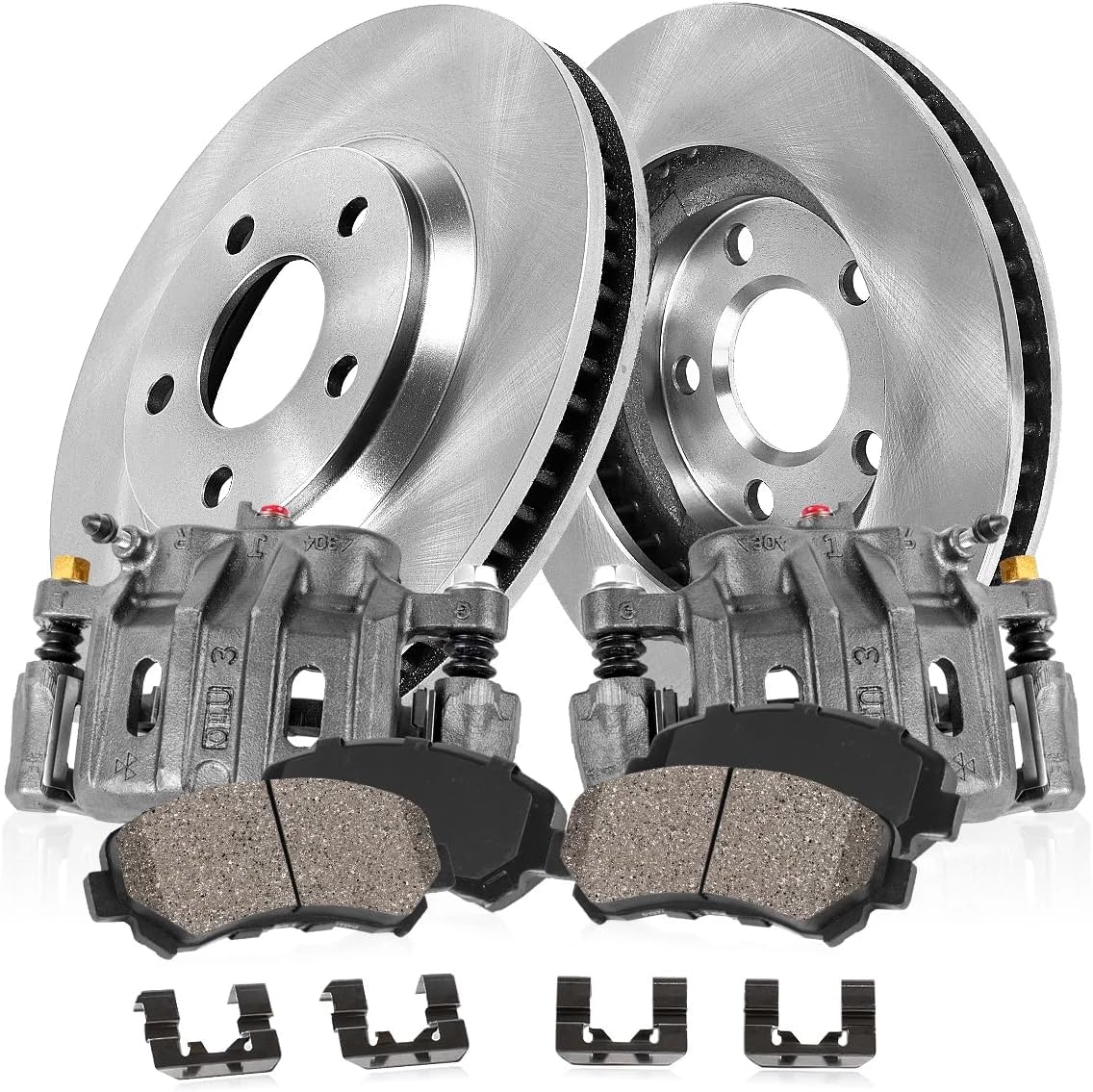 Callahan Brake Parts Front Brake Kit For Honda Civic 2006-11 - Disc Rotors with Ceramic Brake Pads + OE Calipers, EBYOEC02015