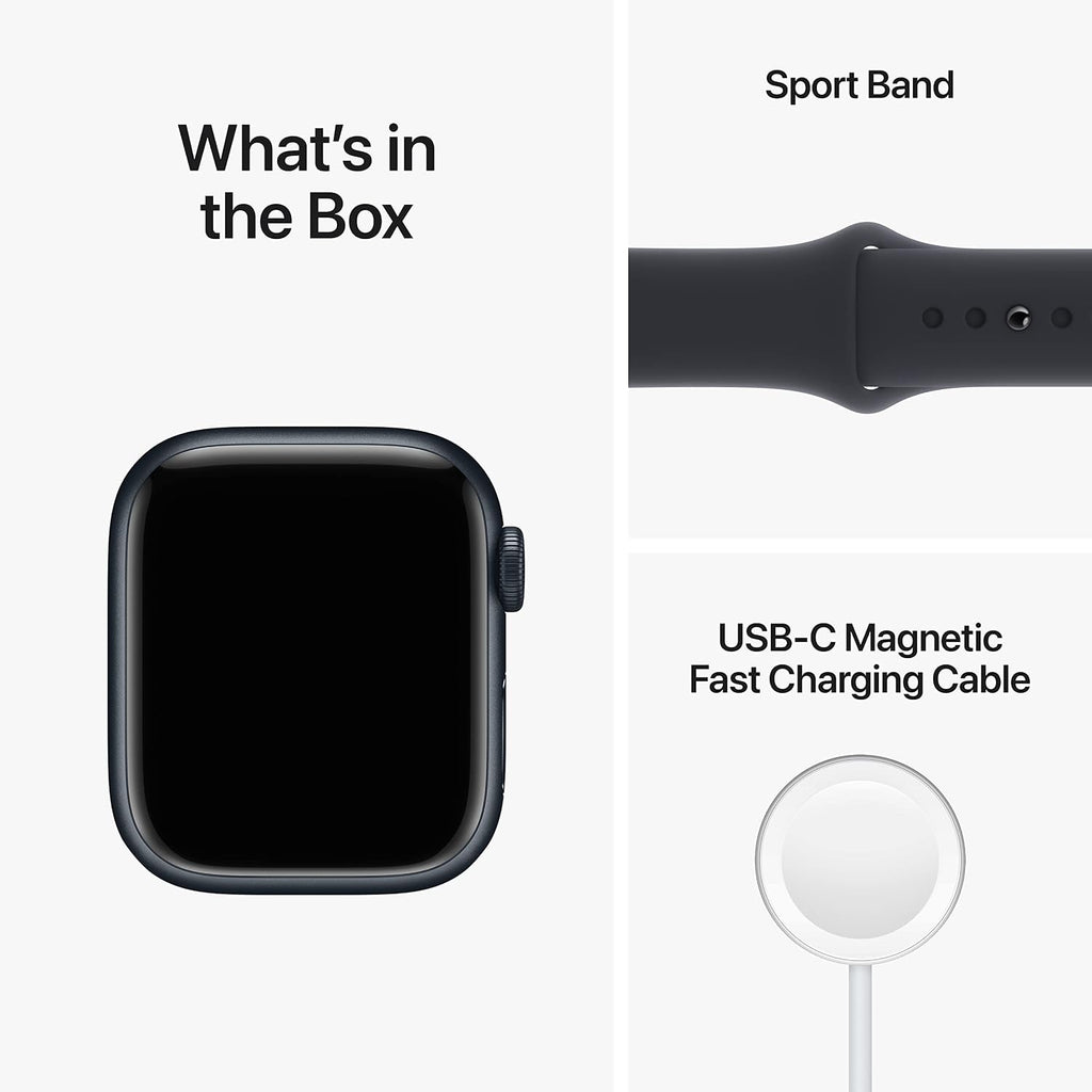 Apple Watch Series 8 (GPS, 41MM) - Midnight Aluminum Case with Midnight Sport Band S/M (Renewed Premium)