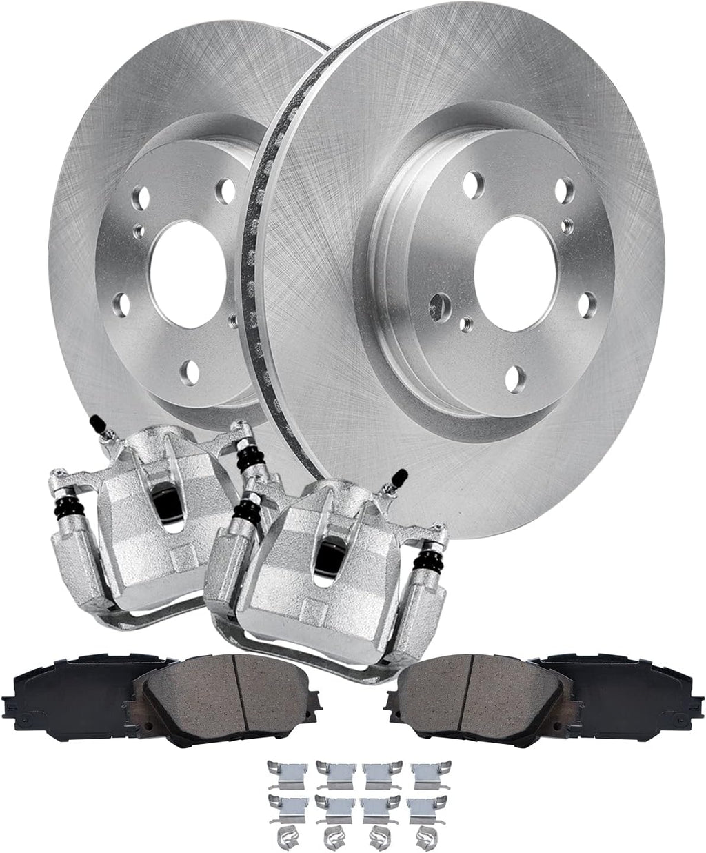 Detroit Axle - Front Brake Kit for Toyota RAV4 Matrix Mirai Corolla iM Scion tC iM Pontiac Vibe, Disc Brake Rotors Brake Calipers w/Brackets Ceramic Brakes Pads Replacement: 11.65' inch Rotor