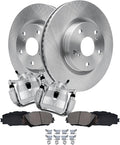 Detroit Axle - Front Brake Kit for Toyota RAV4 Matrix Mirai Corolla iM Scion tC iM Pontiac Vibe, Disc Brake Rotors Brake Calipers w/Brackets Ceramic Brakes Pads Replacement: 11.65' inch Rotor