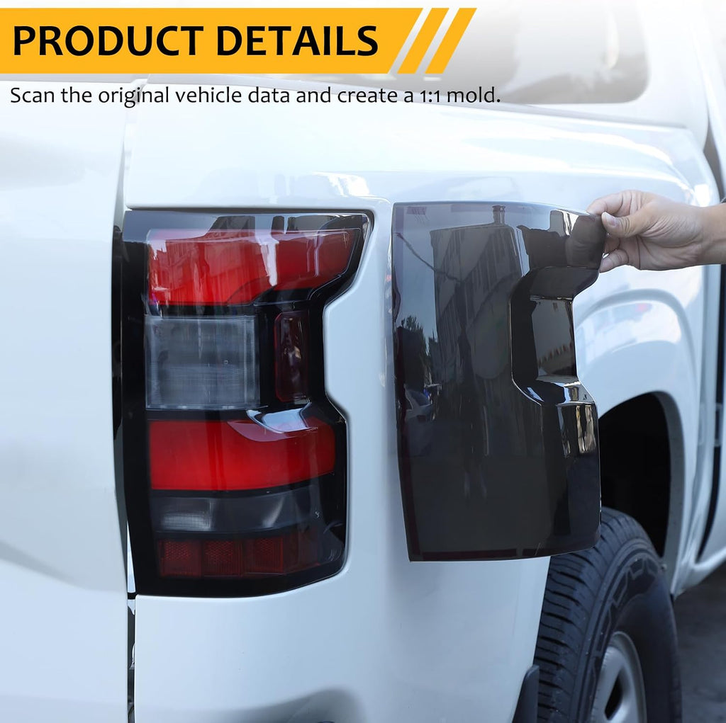 Daeiclru Car Tail Light Lamp Cover Compatible with Nissan Frontier 2022-2025, Smoked Taillight Shell Trim Cover Rear Taillight Protection Cover Exterior Accessories