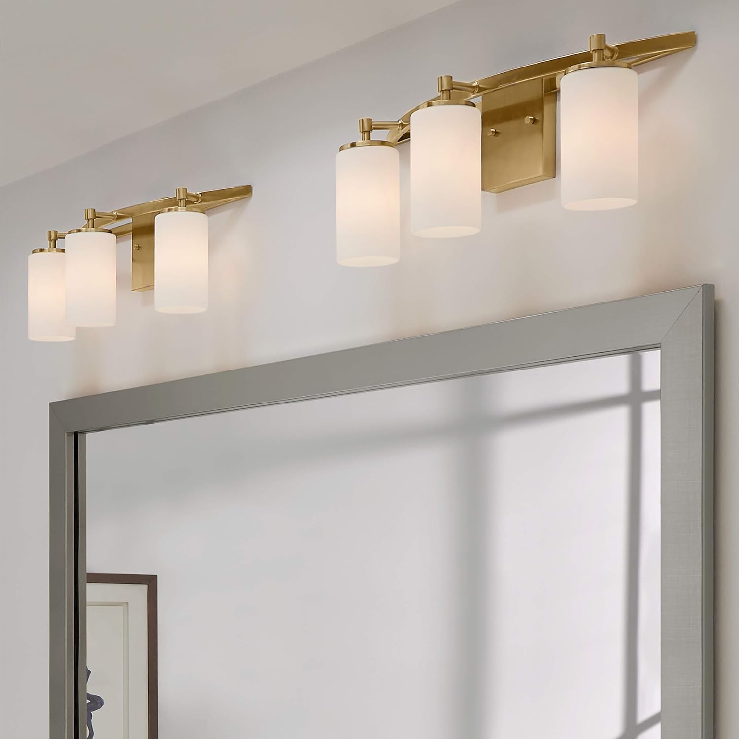 Generation Lighting 4424603EN3-848 Alturas Three - Light Wall/Bath Vanity Style Fixture, Satin Brass, 100 Total Watts, 9.125 Inch Height, 22 Inch Wide, Steel Construction