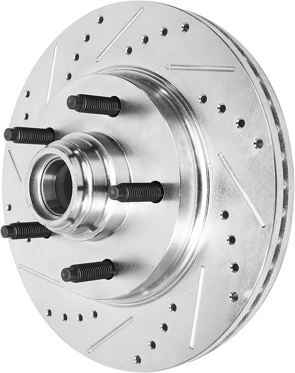 Detroit Axle - 4pc Front Brake Kit for 1999-2003 Ford F-150 2002 Lincoln Blackwood, Drilled and Slotted Disc Brake Rotors Ceramic Brakes Pads with Hardware Replacement : 12.13' inch Rotor