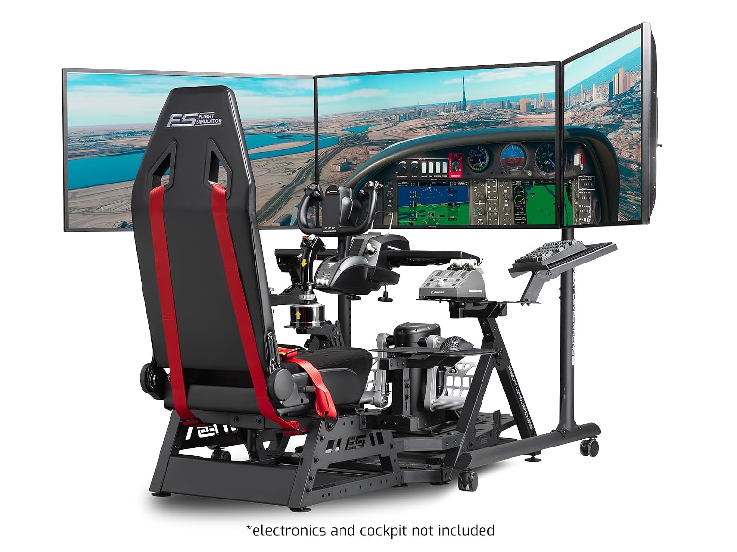Next Level Racing Round Tube Freestanding Triple Monitor Stand (NLR-R011)