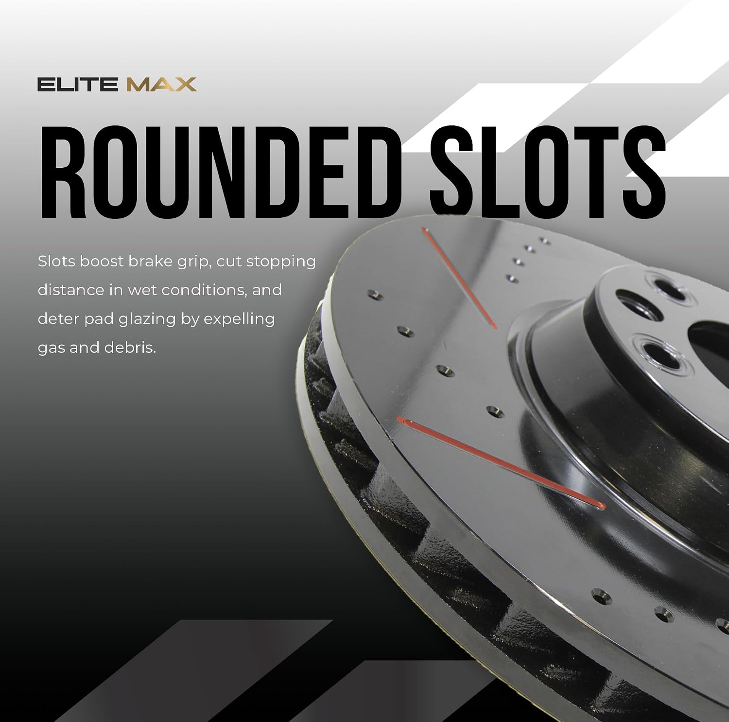 Max Advanced Brakes Front Brake Kit Compatible With 2006-2010 2011 Honda Civic Si Compatible With Acura CSX Type-S Replacement Drilled Slotted Black Coated Disc Brake Rotors and Ceramic Brake Pads