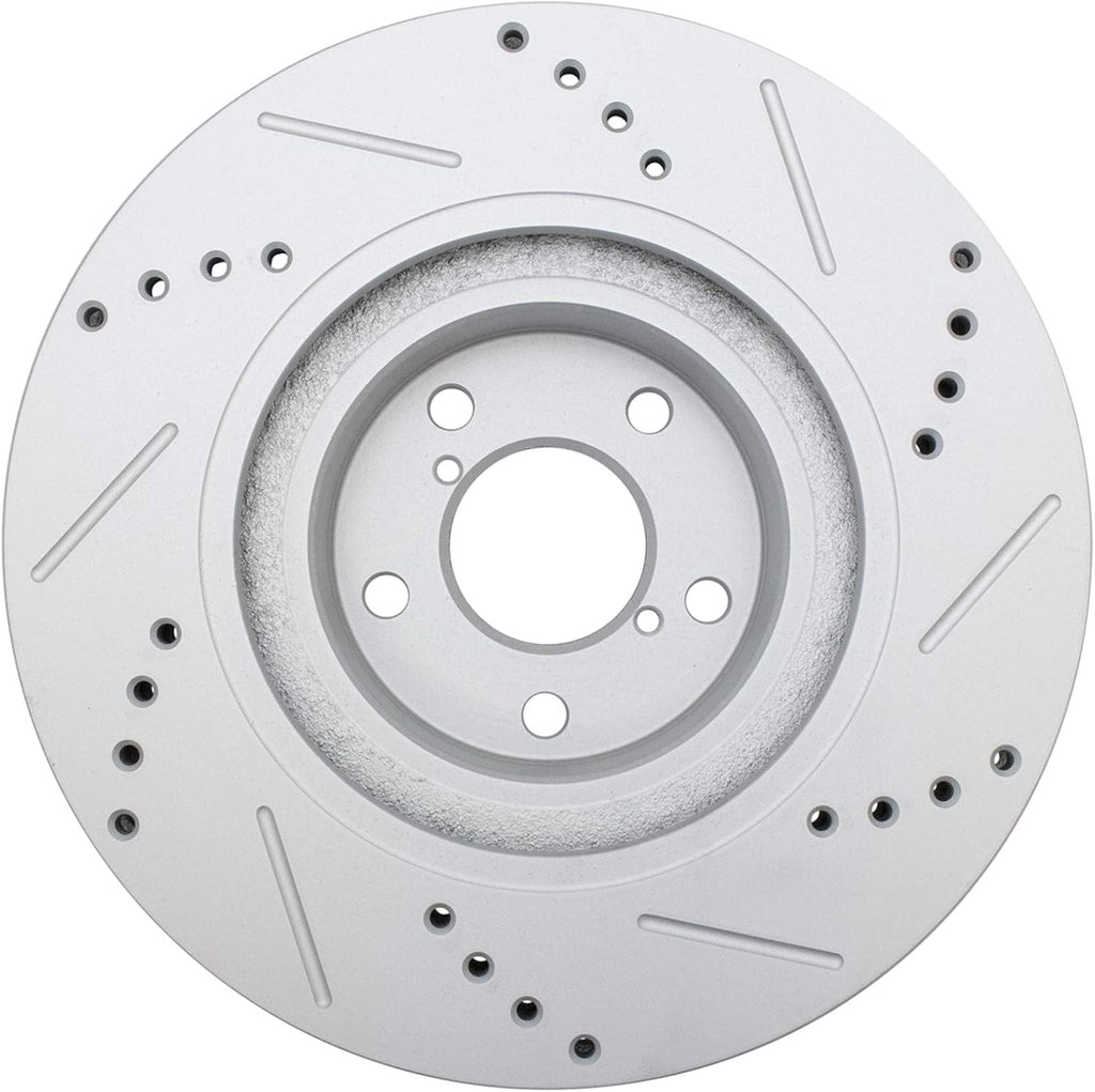 TRQ Performance Front and Rear Brake Rotor Set G Coated Drilled and Slotted Compatible with 2013-2016 Scion FR-S 2013-2023 Subaru BRZ 2017-2020 Toyota 86