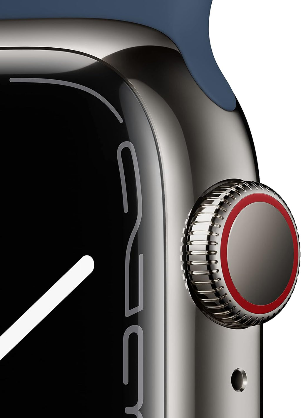 Apple Watch Series 7 (GPS + Cellular, 41MM) Graphite Stainless Steel Case with Abyss Blue Sport Band (Renewed)